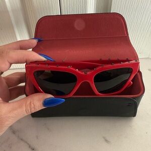 Valentino Bold Red Studded Sunglasses